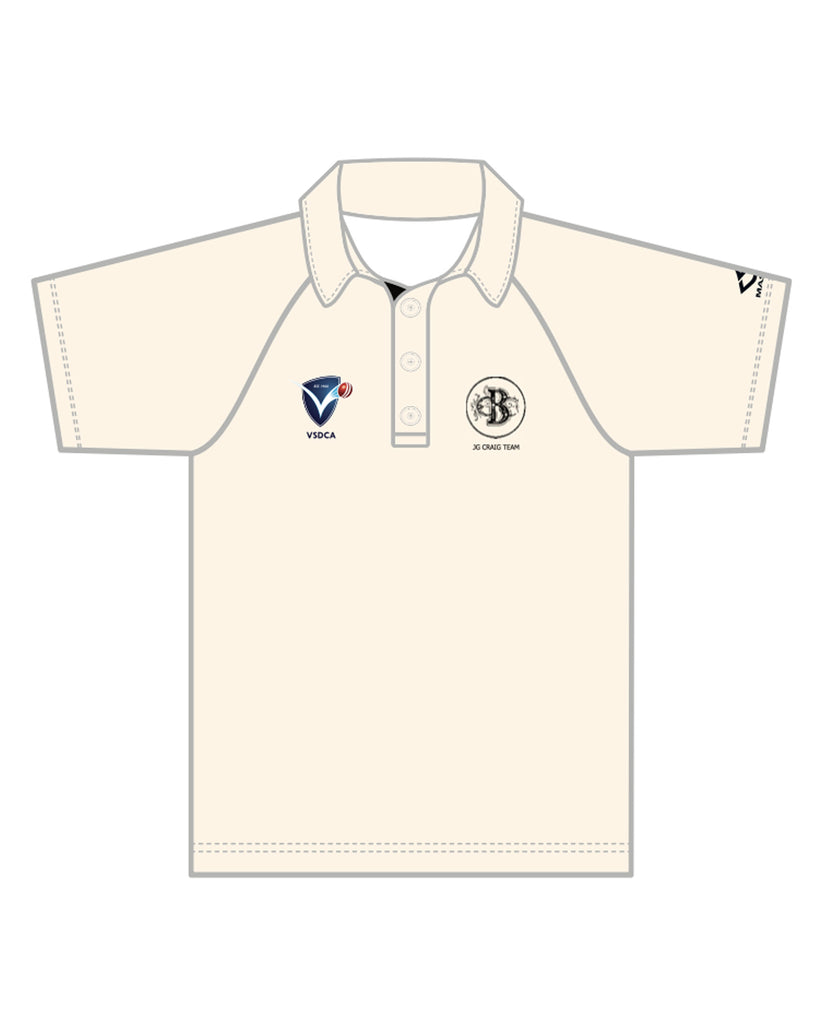 BRUNSWICK CC MEN'S SHORT SLEEVE CREAM PLAYING SHIRT (CRAIG SHIELD) DI-09479