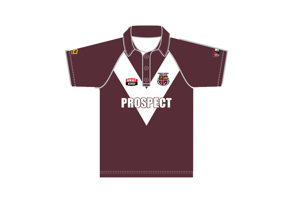 PROSPECT DISTRICT CC MEN'S WHITE BALL S/S PLAYING SHIRT DI-13448