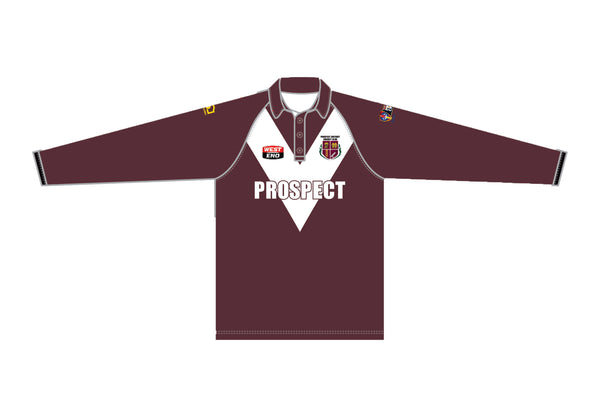 PROSPECT DISTRICT CC UNISEX WHITE BALL PLAYING SHIRT L/S DI-13449