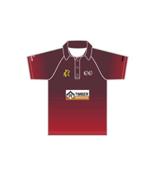 RED HILL CC MEN'S WHITE BALL PLAYING SHIRT SHORT SLEEVE DI-13631
