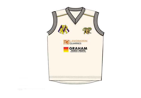 FRANKSTON YCW CC MEN'S CREAM PLAYING VEST DI-14863 (CONTACT CLUB TO PURCHASE)
