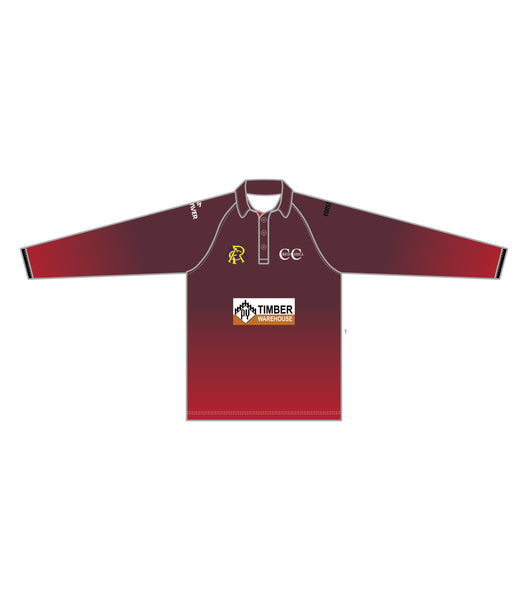 RED HILL CC UNISEX WHITE BALL PLAYING SHIRT LONG SLEEVE DI-15689