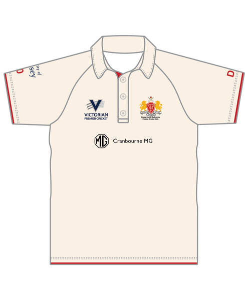 CASEY SOUTH MELBOURNE CC MEN'S RED BALL S/S PLAYING SHIRT DI-14686
