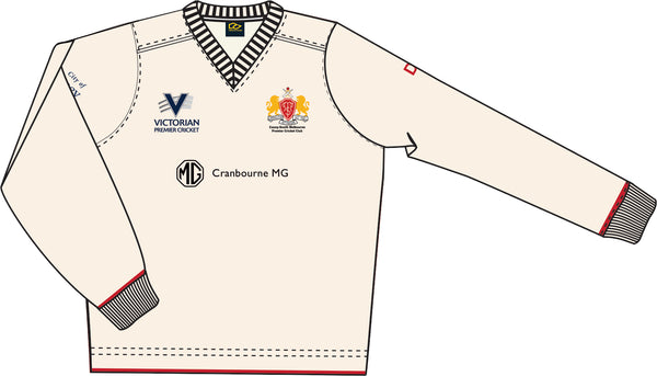 CASEY SOUTH MELBOURNE CC MEN'S RED BALL PLAYING L/S PLAYING JUMPER DI-14688