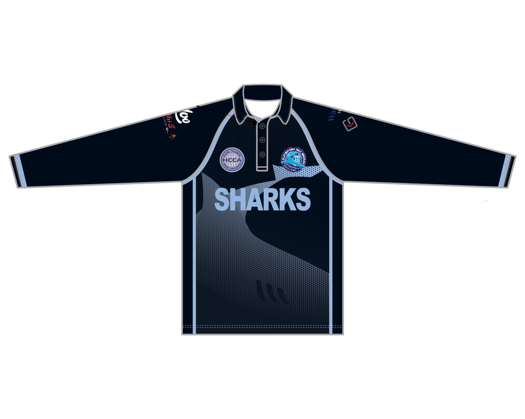 Blackmans Bay District CC Men's White Ball Playing Shirt Long Sleeve DI-14957