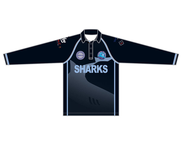 Blackmans Bay District CC Men's White Ball Playing Shirt Long Sleeve DI-14957