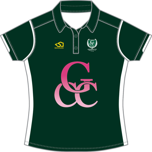 GREENSBOROUGH CC WOMEN'S WHITE BALL PLAYING SHIRT SHORT SLEEVE DI-15629 (DVCA) (CONTACT CLUB TO PURCHASE)