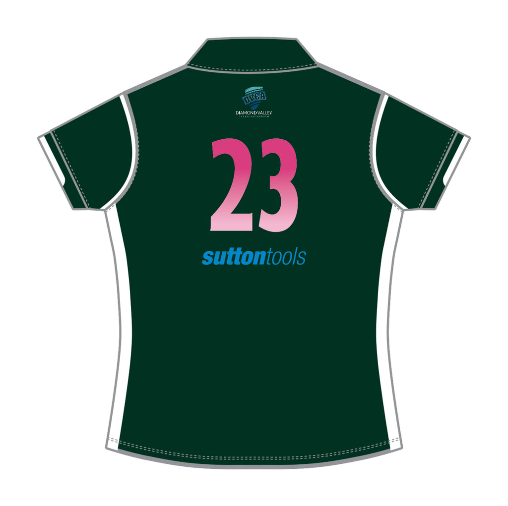 GREENSBOROUGH CC WOMEN'S WHITE BALL PLAYING SHIRT SHORT SLEEVE DI-15629 (DVCA)