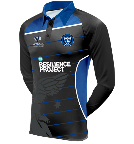 MELBOURNE UNIVERSITY CC UNISEX WHITE BALL L/S PLAYING SHIRT DI-08535