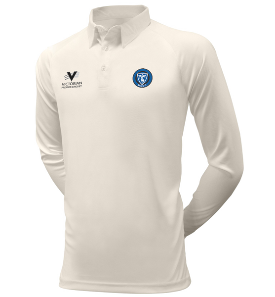 MELBOURNE UNIVERSITY CC UNISEX RED BALL PLAYING SHIRT LONG SLEEVE DI-10309